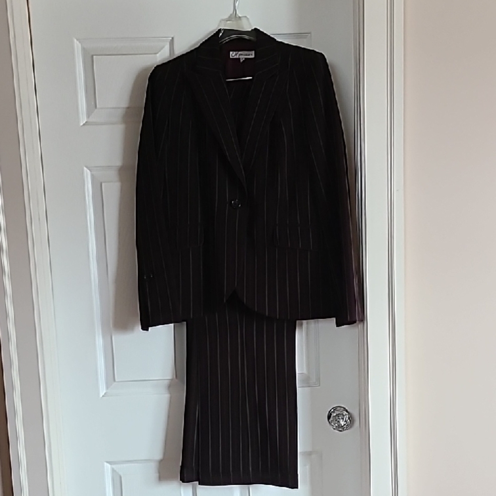 dressbarn Elegant Black Pinstripe Suit
